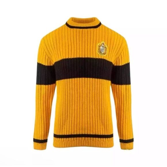 Harry Potter Hogwarts Hufflepuff Quidditch Lambwool Crew Neck Sweater‎ XL - Picture 1 of 14